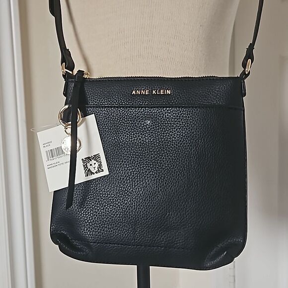 HOST PICK🥳Anne Klein Leather Crossbody Shoulder Bag Black - Picture 2 of 16